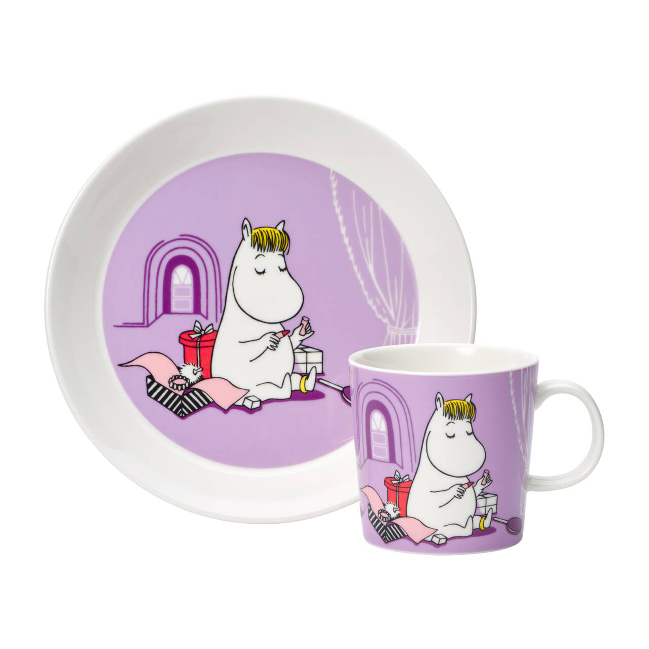 MOOMIN　ARABIA　5体セット Moomin set mug & plate Snorkmaiden lila | Moomin Arabia