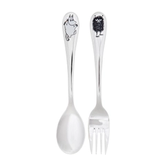 First set Moomin&Stinky - Make the everyday mealtime mooments extraordinary! This lovely stainless steel Moomin Children's Cutlery Set includes a Moomintroll spoon and a Stinky fork.
