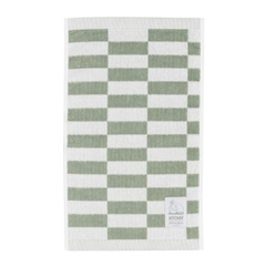 Håndkle 30x50cm Ruter grønn - Svøp deg inn i et mykt og koselig Mummibadehåndkle. De harmoniske tonene i salviegrønt og hvitt utfyller det trendy rutemønsteret. ... Produktene er GOTS-sertifisert.