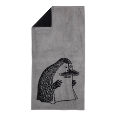 Bath towel 70x140cm The Groke grey - Wrap yourself into the soft coziness of the Moomin bath towel! The Groke is a solitary and cold creature, and the ground freezes beneath her.