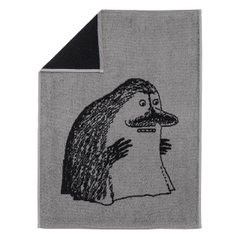 Hand towel 50x70cm The Groke grey - Enjoy the soft coziness of the Moomin hand towel! The Groke is a solitary and cold creature, and the ground freezes beneath her.