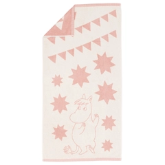 Bath towel 70x140cm Stars pink - Wrap yourself into the soft coziness of the Moomin bath towel and let Snorkmaiden entertain you with ... The muted tones and delightful imagery from Tove and Lars Jansson’s colouring book ...