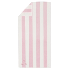 Kylpypyyhe 70x140cm Näkinkenkä raita - Kääriydy muumikylpypyyhkeen pehmeyteen! Herkän vaaleanpunaisen ja puhtaan valkoisen harmoniset sävyt täydentävät ... Tuote on GOTS (Global Organic Textile Standard) -sertifioitu.