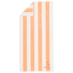 Badhandduk 70x140cm Snorkfröken persika rand - Svep in dig i det mjuka myset hos en Mumin-badhandduk. De harmoniska rosa tonerna kompletterar det trendigt randiga mönstret.