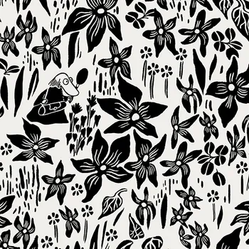 Mummi sengesett 140x200cm, Lilja svarthvit