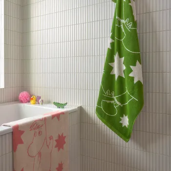 Muumi kylpypyyhe 70x140cm Tähdet vihreä