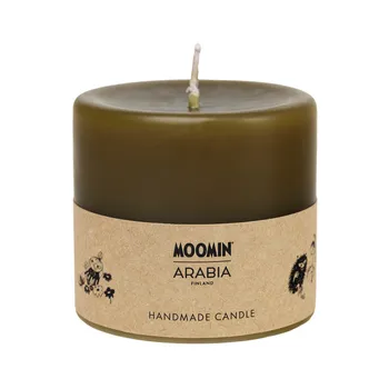 Moomin pillar candle 7cm Pine green