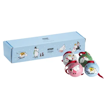 Moomin bauble 50mm Winter sports, 4pc