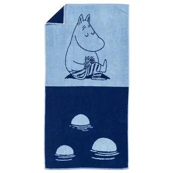 Mumin badhandduk 70x140cm  Mumintrollet marinblå