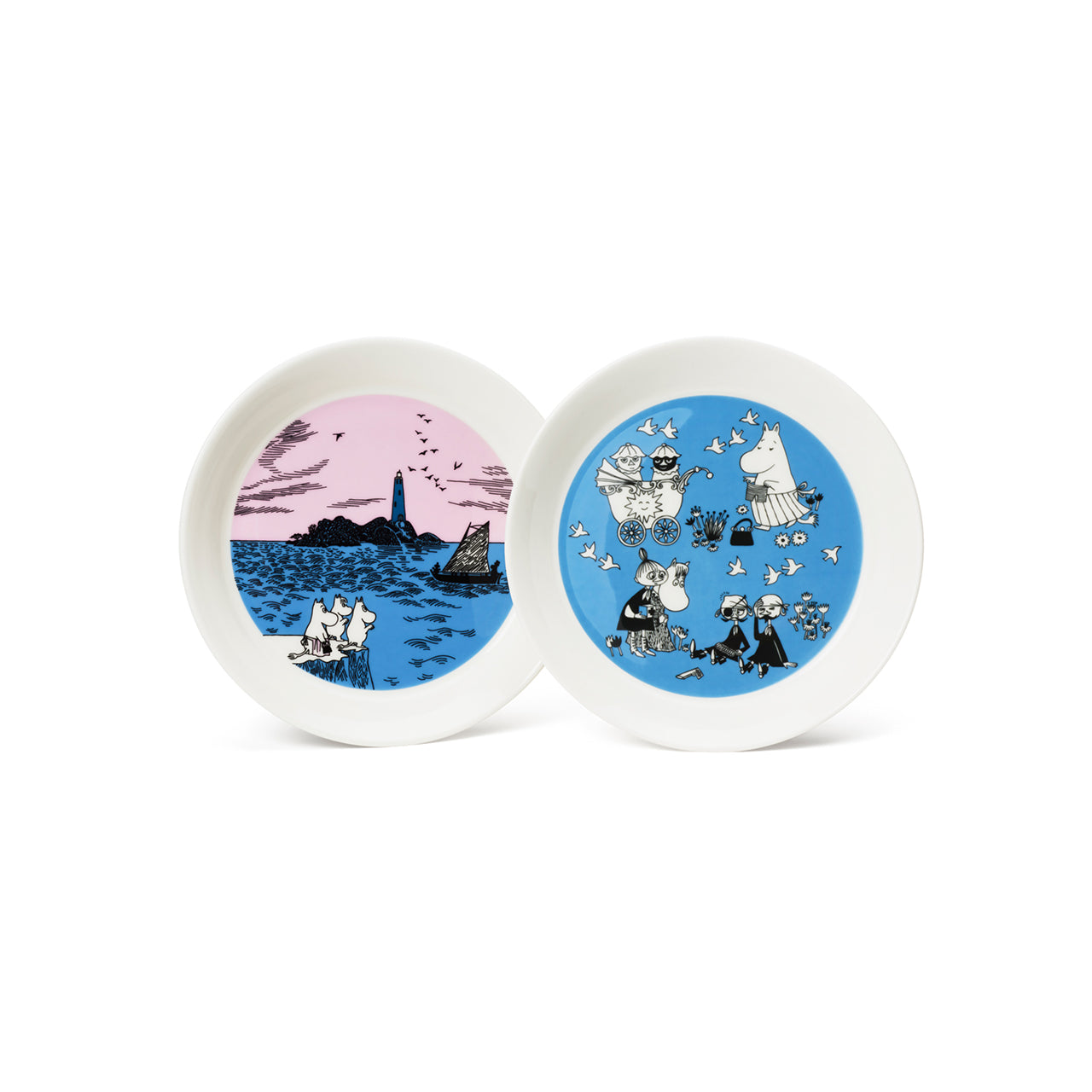 Moomin plate set 19cm Night sailing & peace