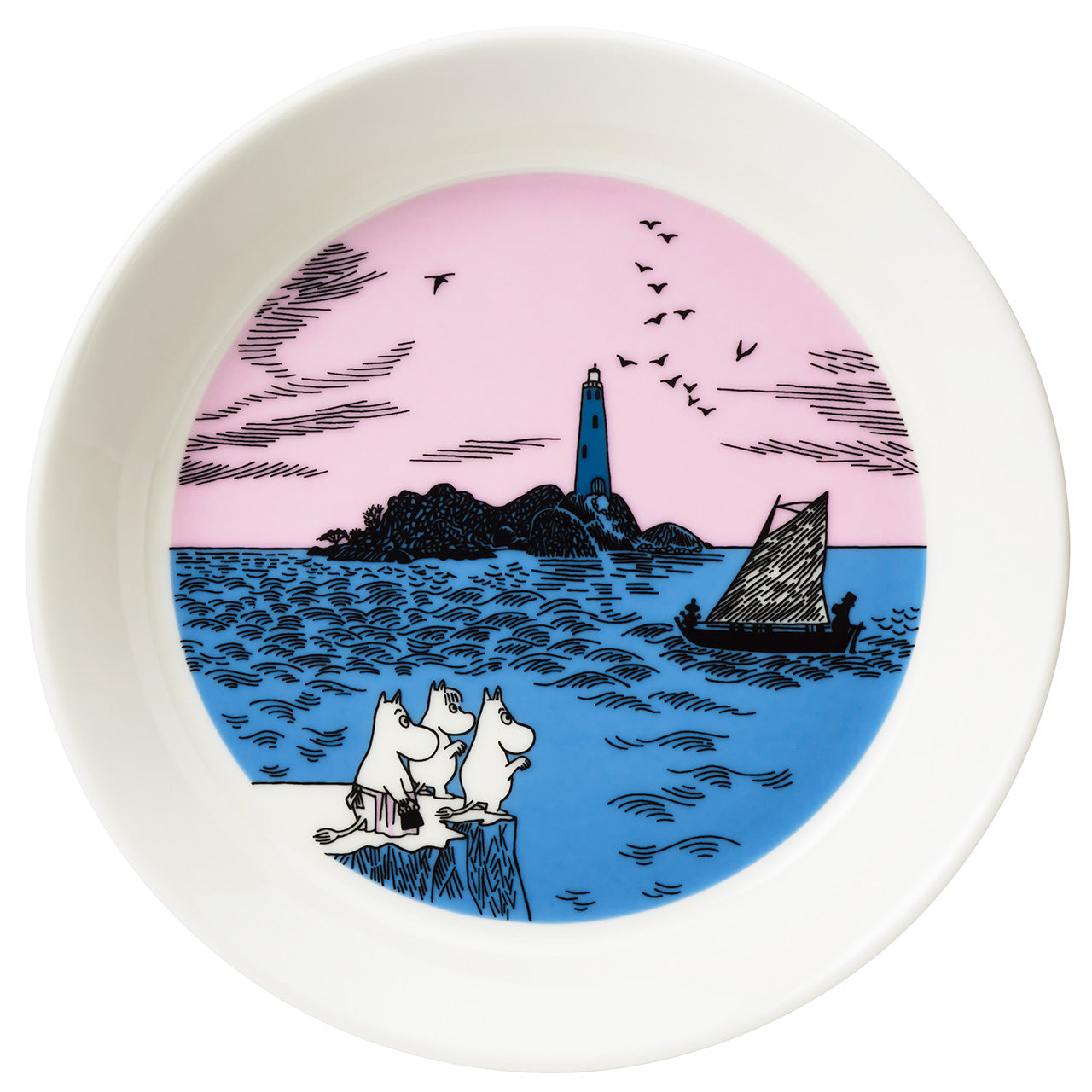 Moomin plate set 19cm Night sailing & peace