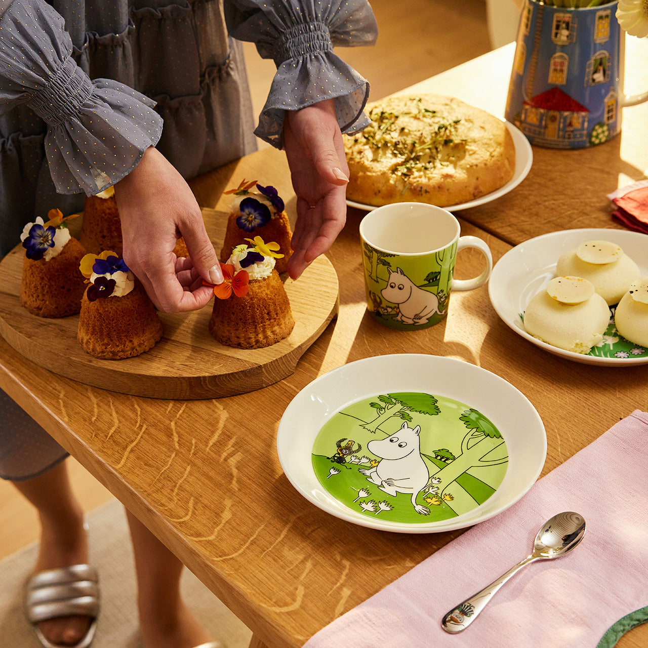 Muumi lautanen 19cm Muumipeikko nurmenvihreä