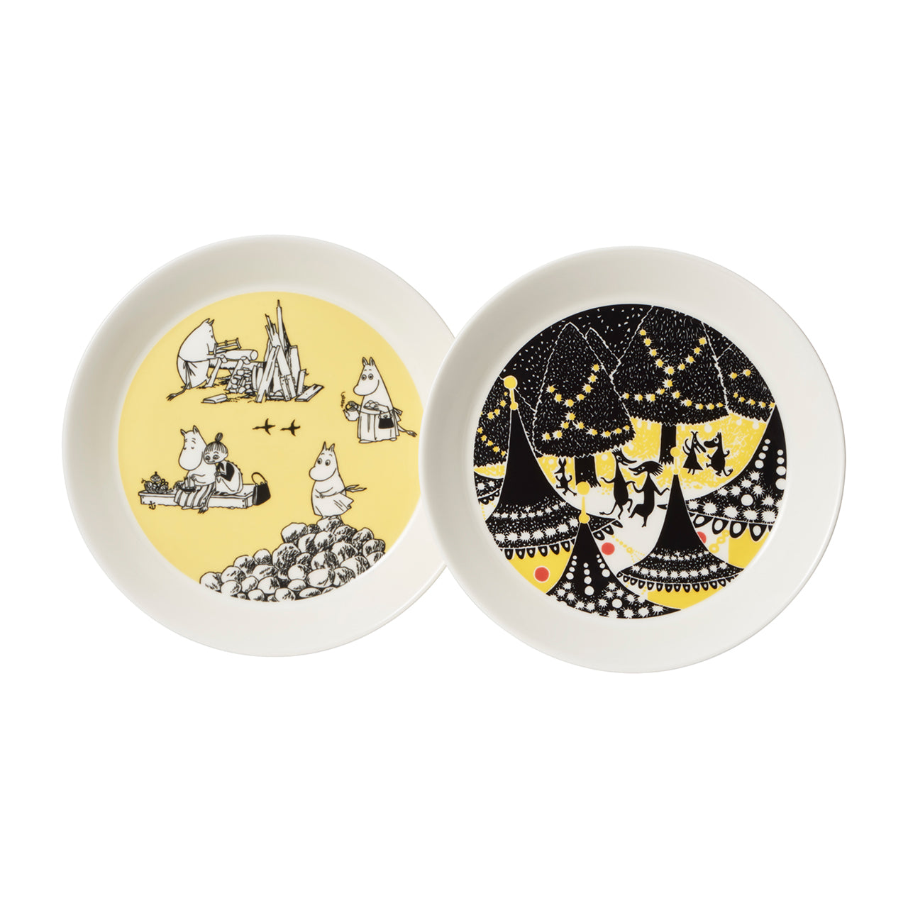 Moomin plate set 19cm Yellow & Hurray