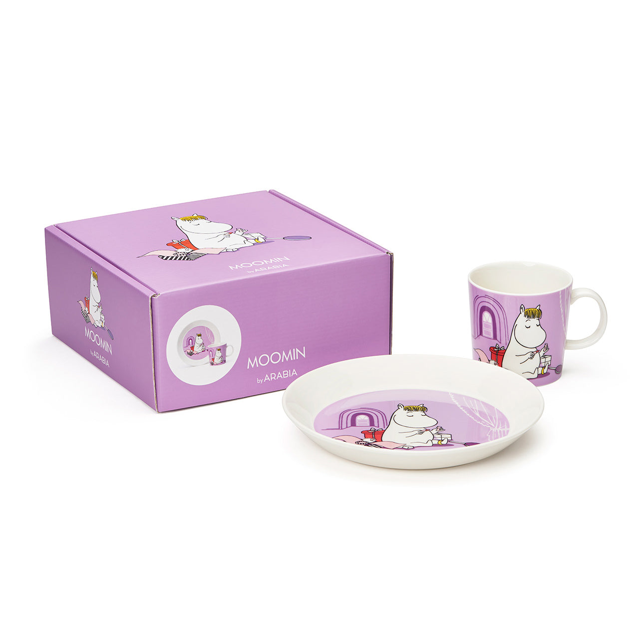 Moomin set mug & plate Snorkmaiden lila | Moomin Arabia