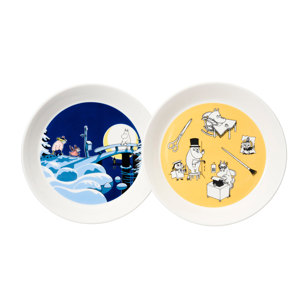Moomin plate set 19cm Office & Winternight