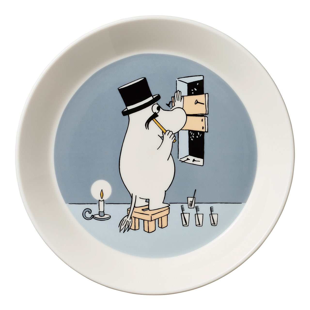 Moomin plate 19cm Moominpappa grey