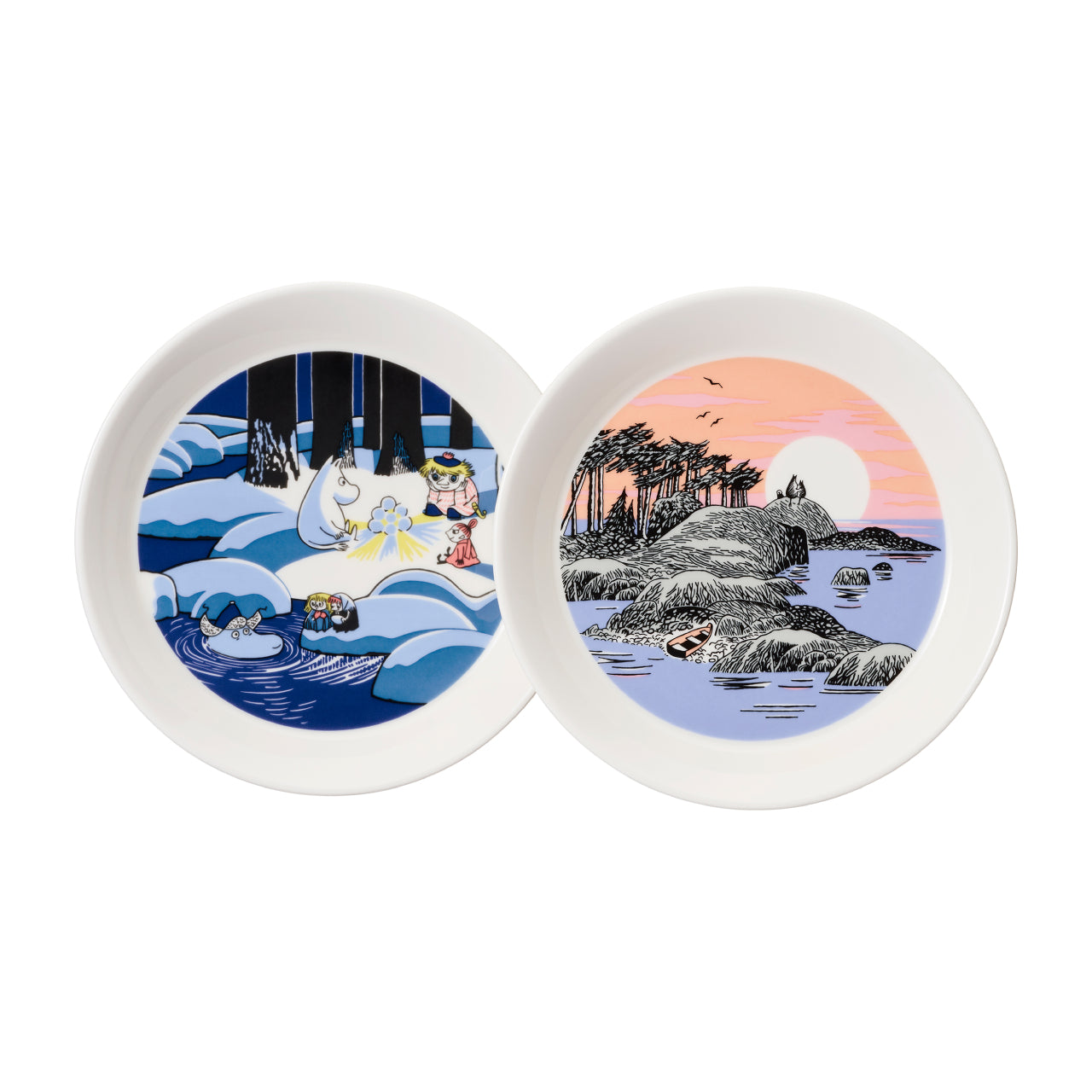 Moomin plate 19cm Snow Lantern & Moomin's Day 2-set