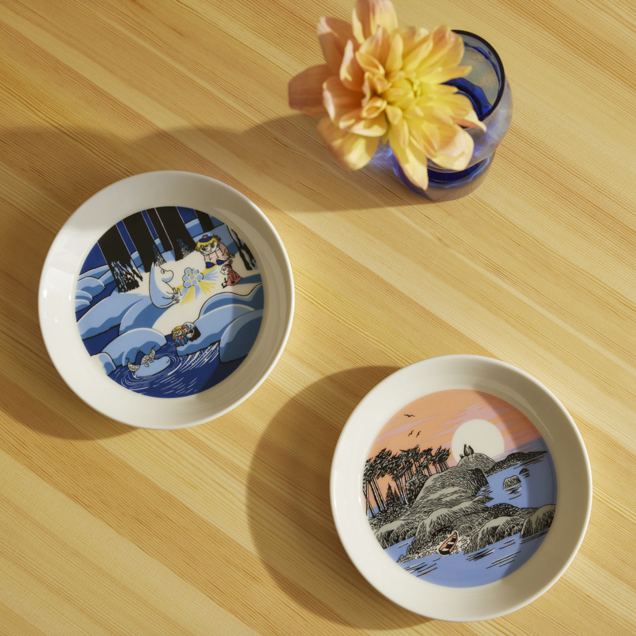 Moomin plate 19cm Snow Lantern & Moomin's Day 2-set | Moomin Arabia