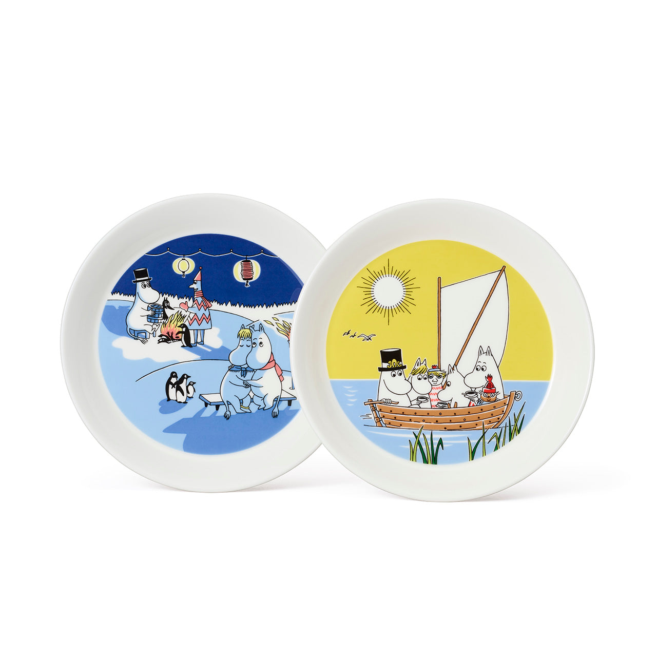 Moomin plate 19cm Bonfire & Sailing 2set