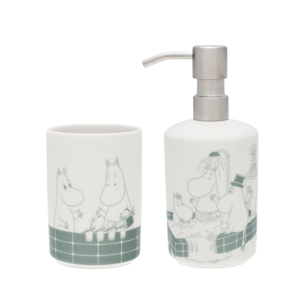 Moomin Soap dispenser & toothbrush holder set Bathtime