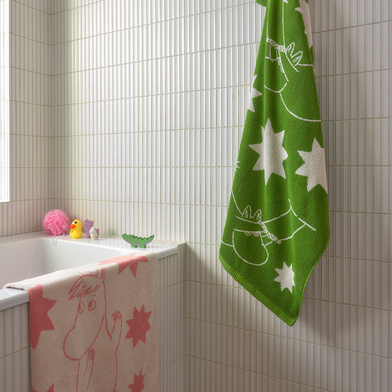 Mummi badehåndkle 70x140cm Stjerner rosa