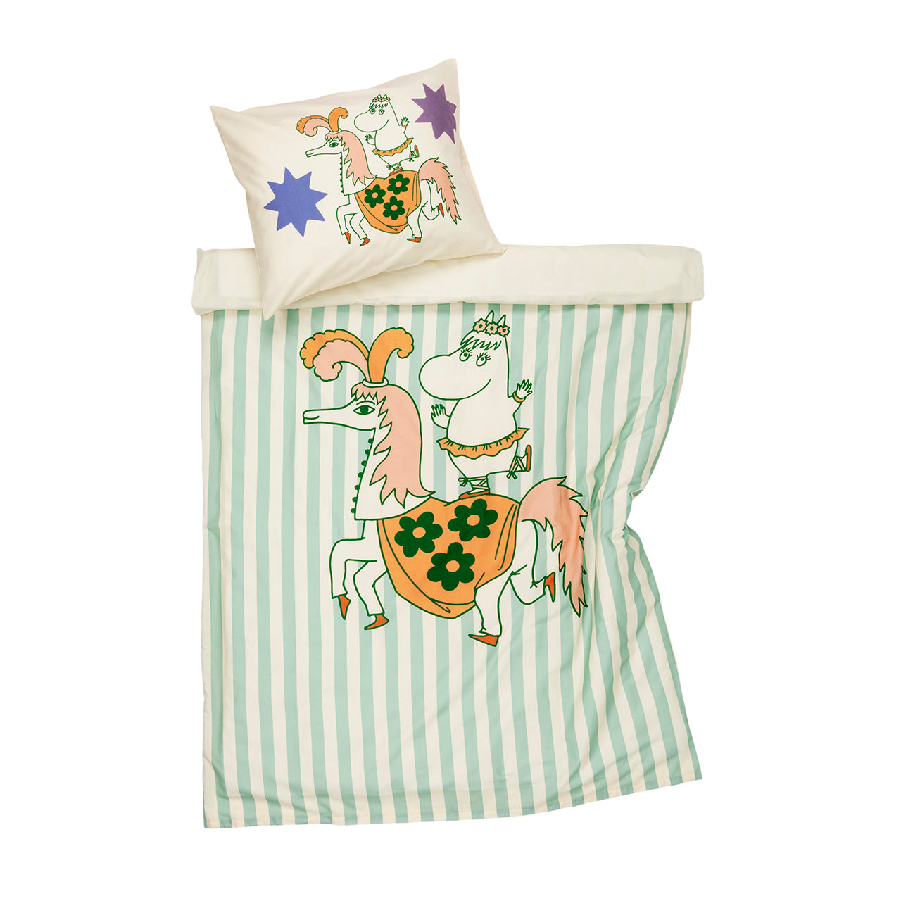 Mummi sengesett 120x160 Sirkus strip