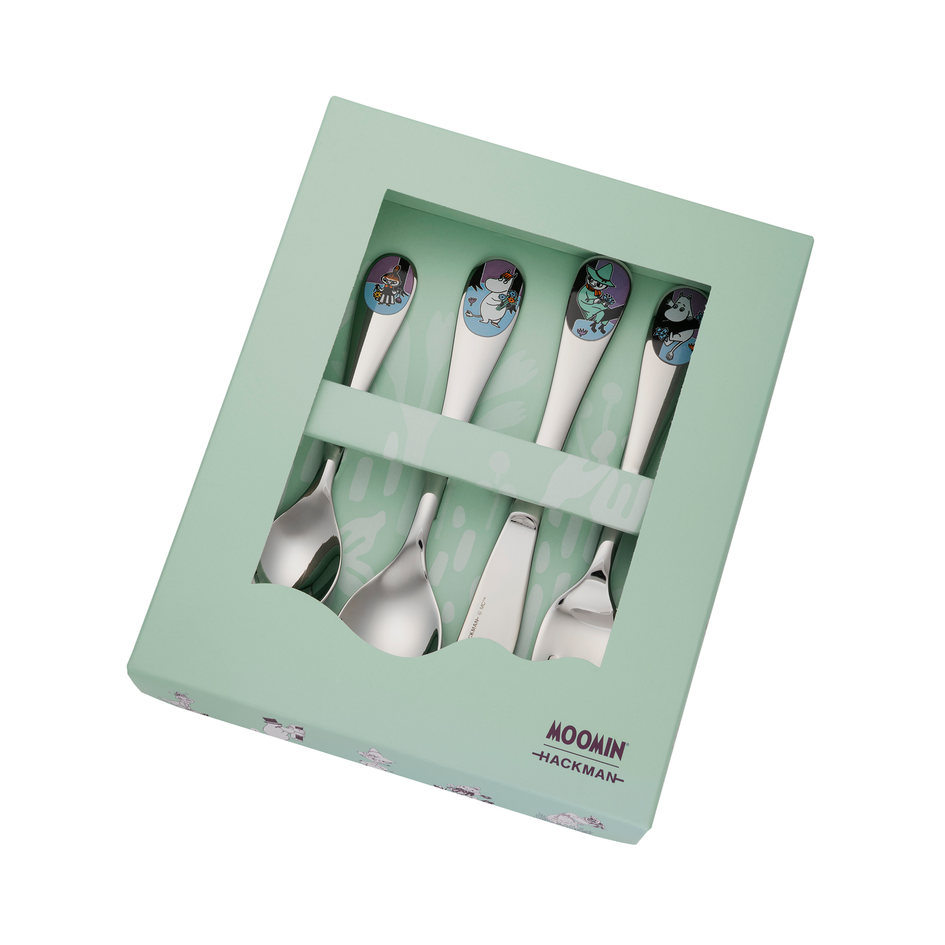Mumin barnset Vänner för alltid - Friends Forever children's cutlery set in a box.