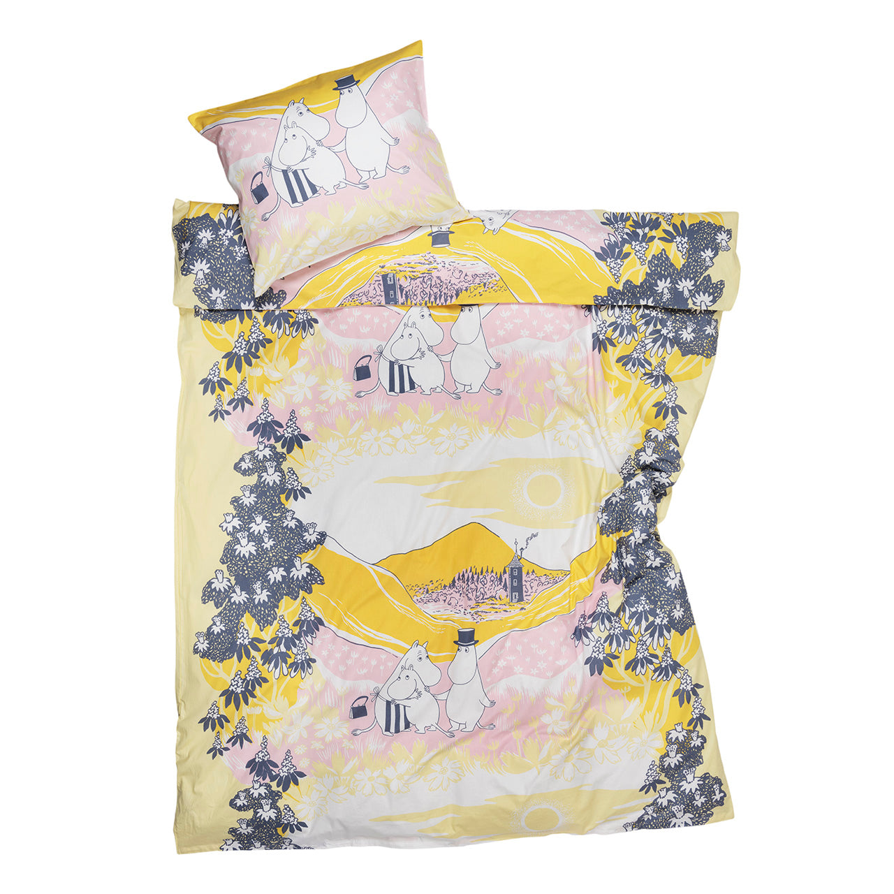 Muumin pussilakanasetti 150x210cm Perheen Parissa