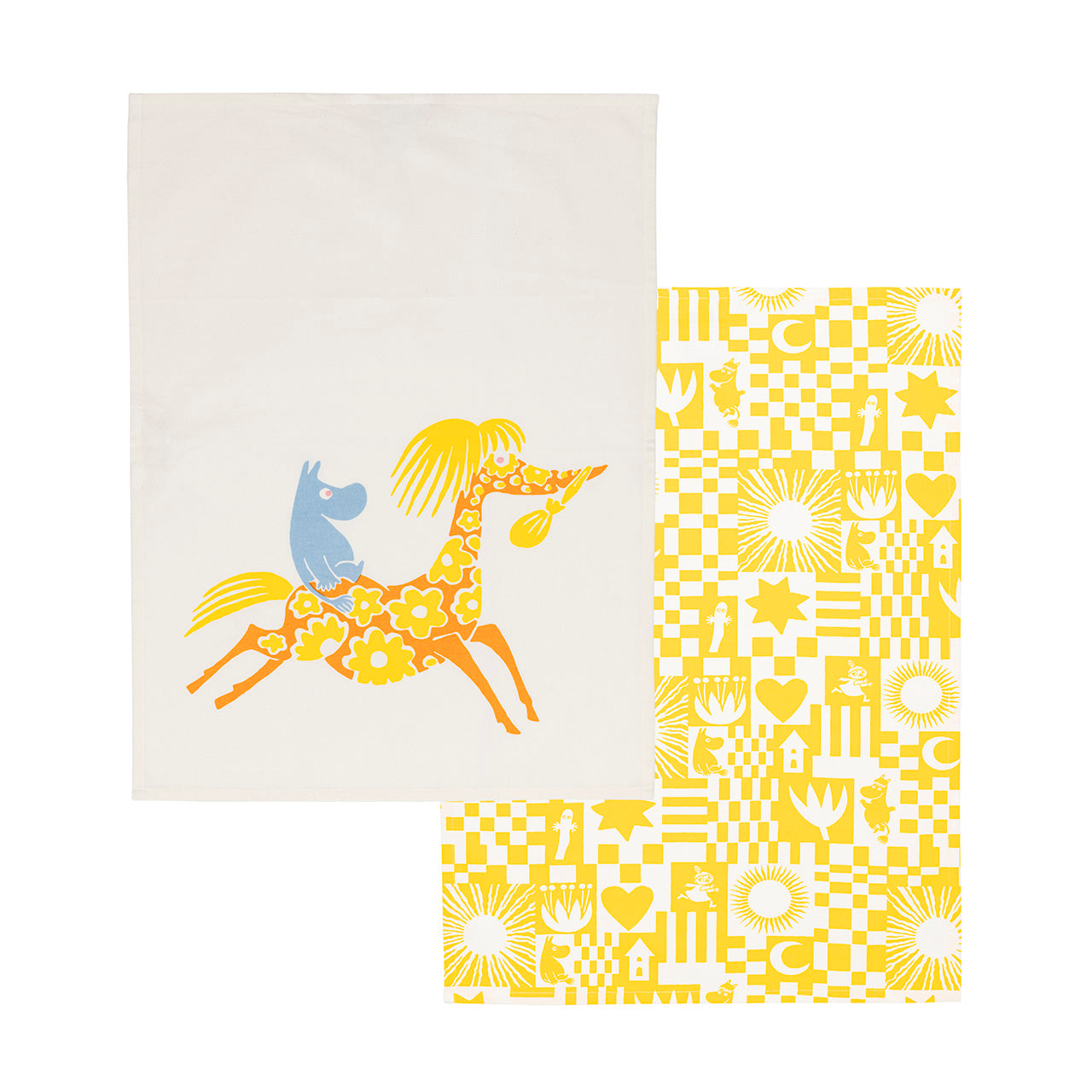 Mummi kjøkkenhåndkle sett 50x70cm Fest gul