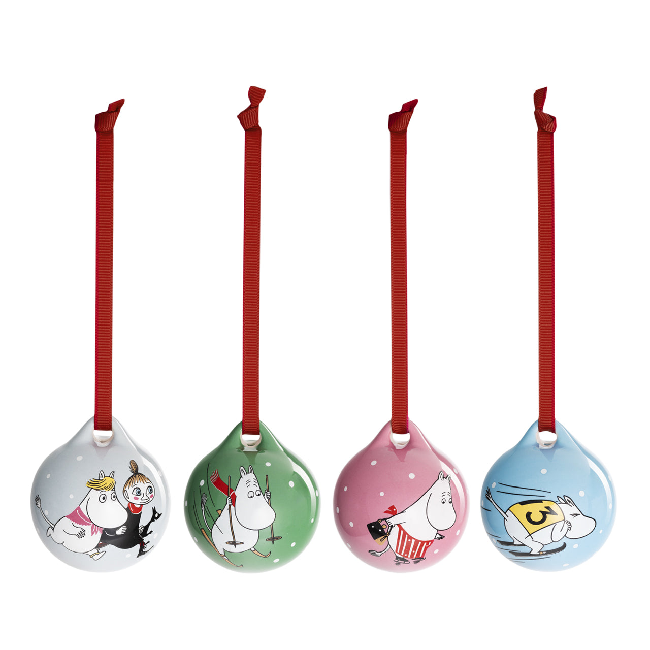 Moomin bauble 50mm Winter sports, 4pc