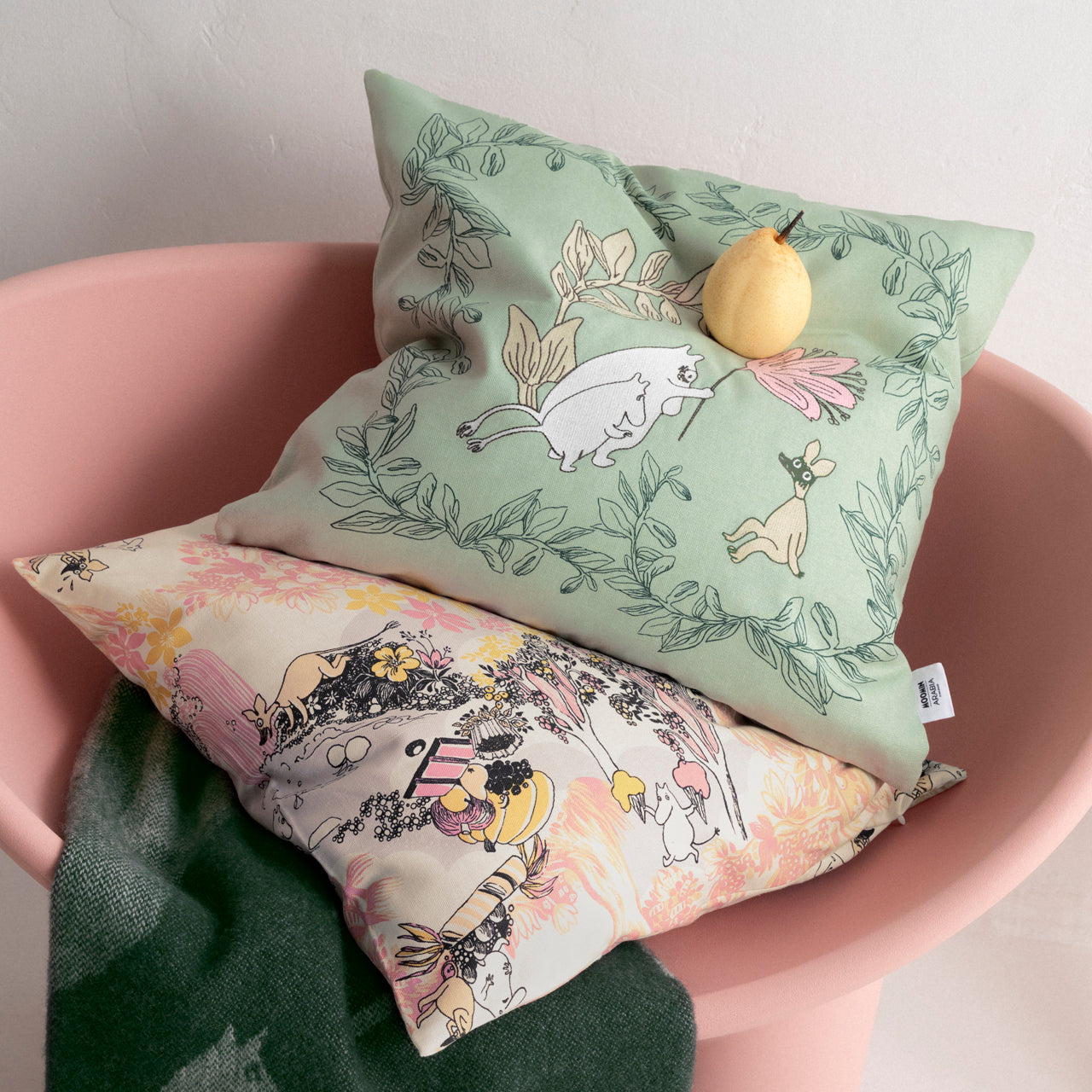 Moomin cushion cover green 50x50cm | Moomin Arabia