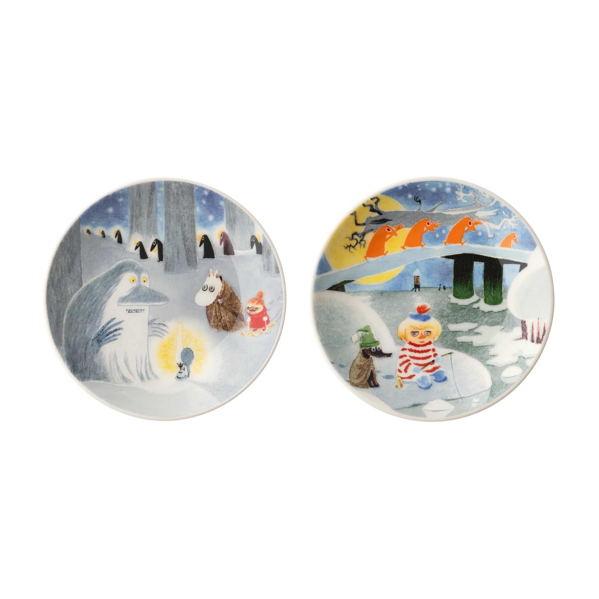 置物 ARABIA Moomin Plate Shell Moomin mini plate 10,5cm Winternight glow 2pc | Moomin Arabia