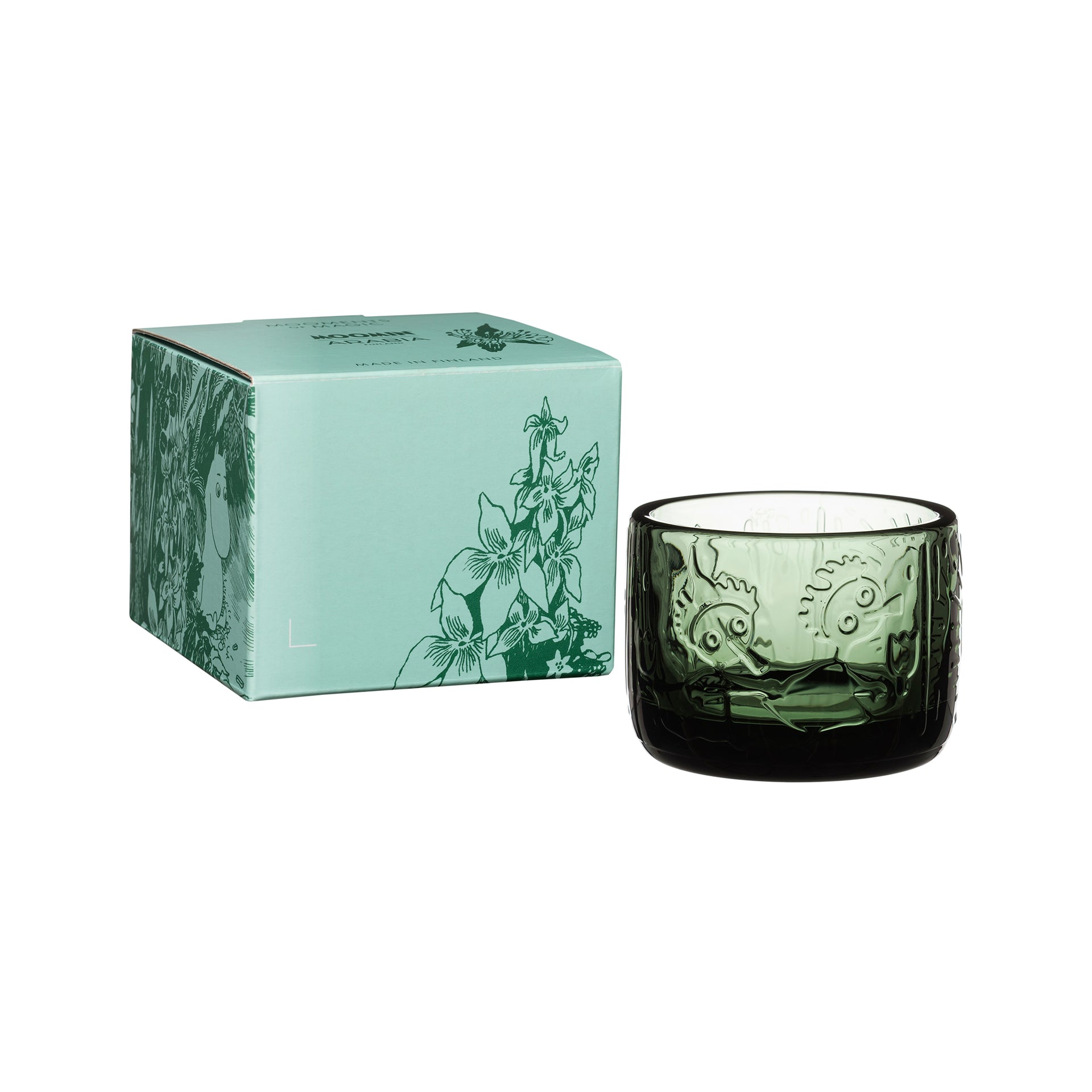 Moomin tealight candle holder 58mm pine green