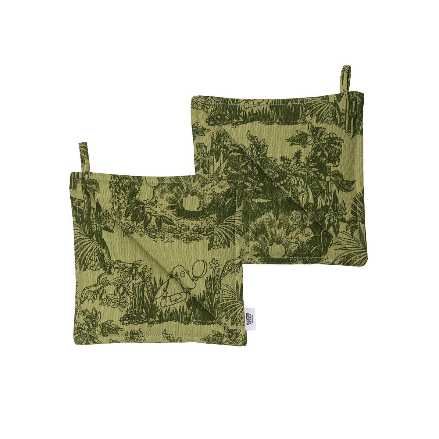 Moomin pot holder set  22x22cm Mystical Forest green