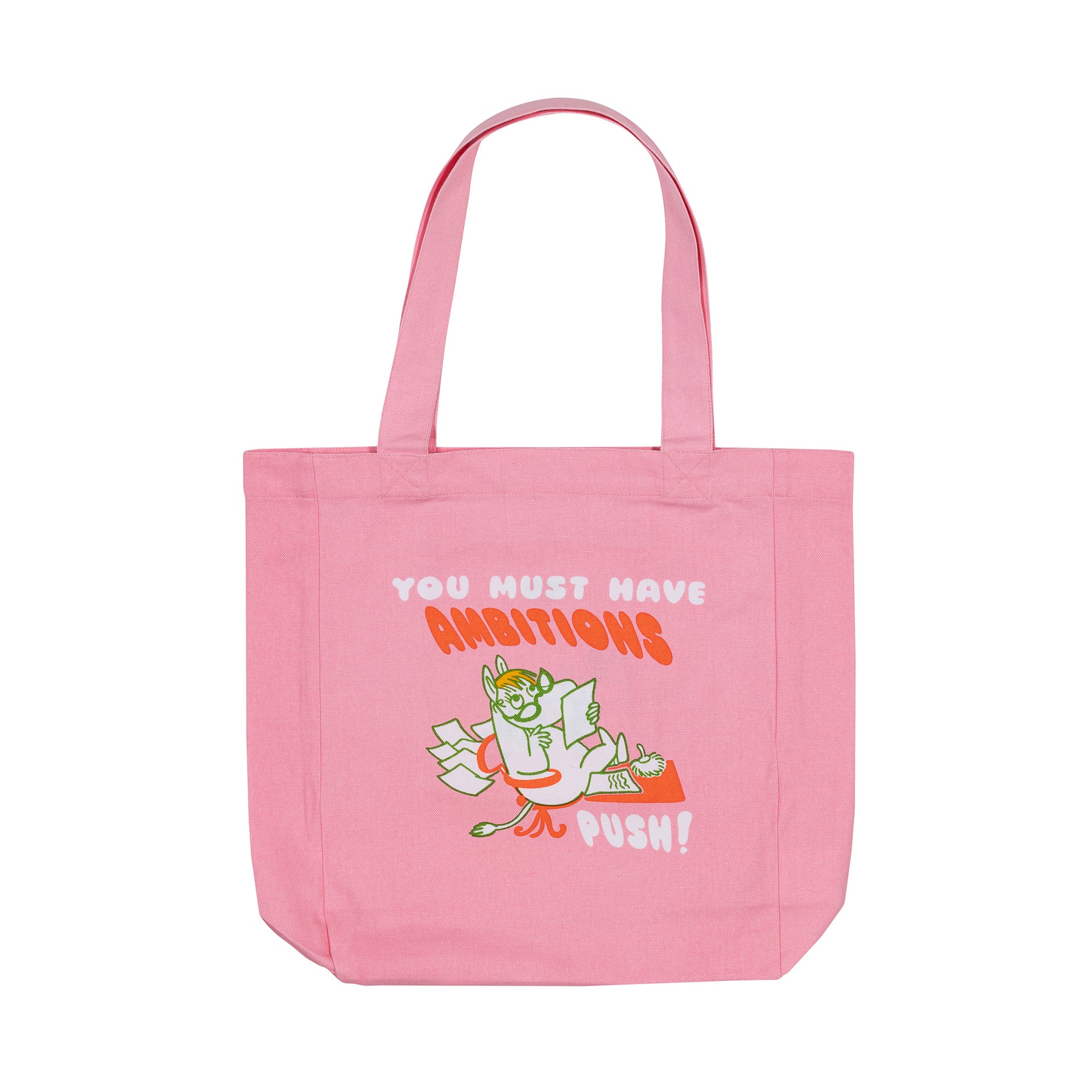 Pink tote bag with Boss Lady graphic design 
