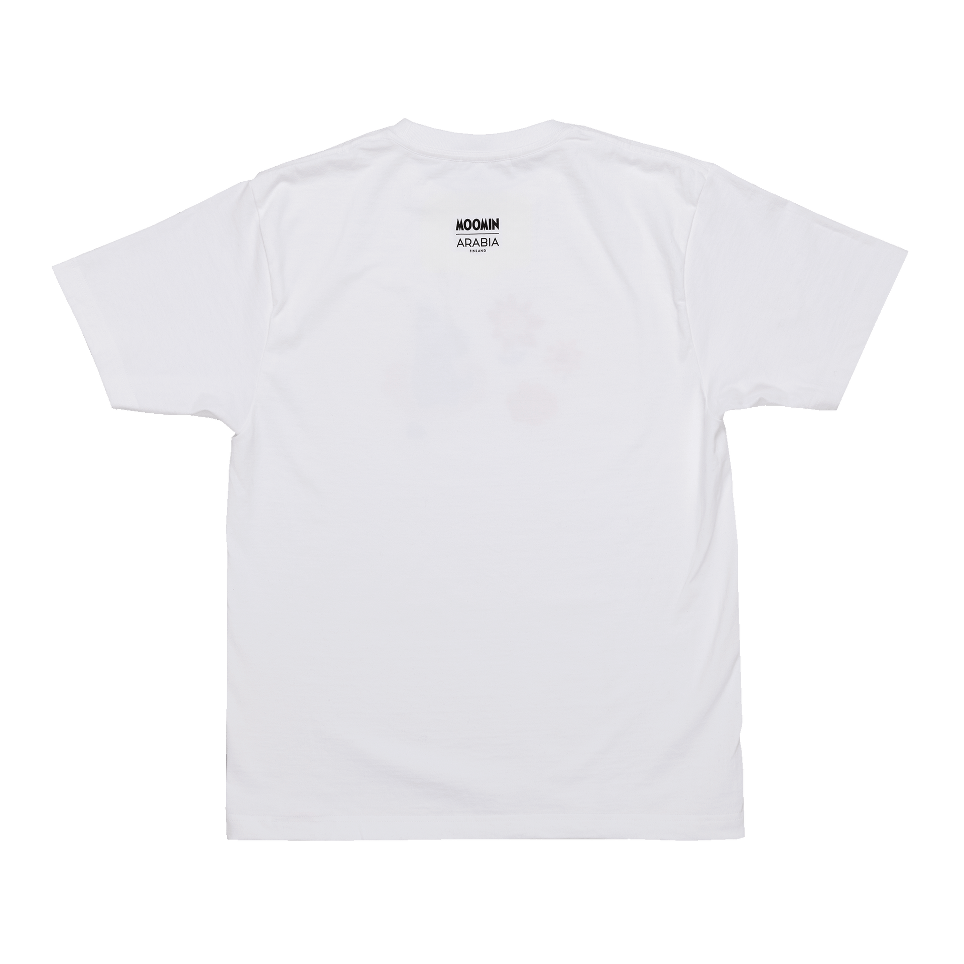 Mummi T-skjorte Mummitrollet M Beams - The back of a white t-shirt with a Moomin Arabia logo
