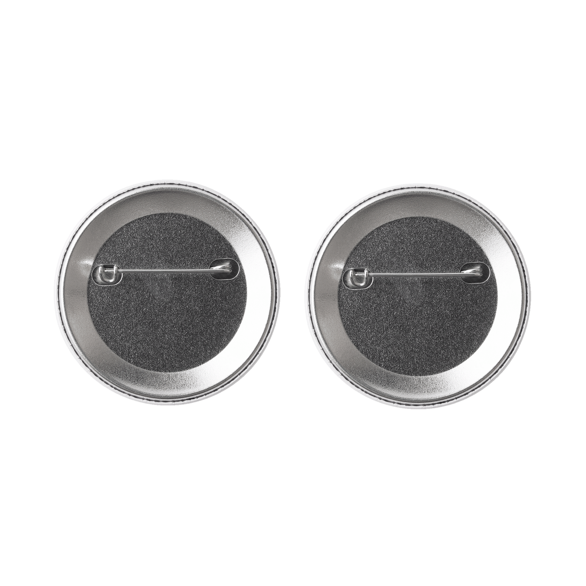 Mummi pinssett Beams - The backside of two badges.